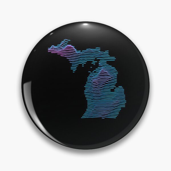 Item preview, Retro Michigan Elevation Map Synthwave designed and sold by cstats.