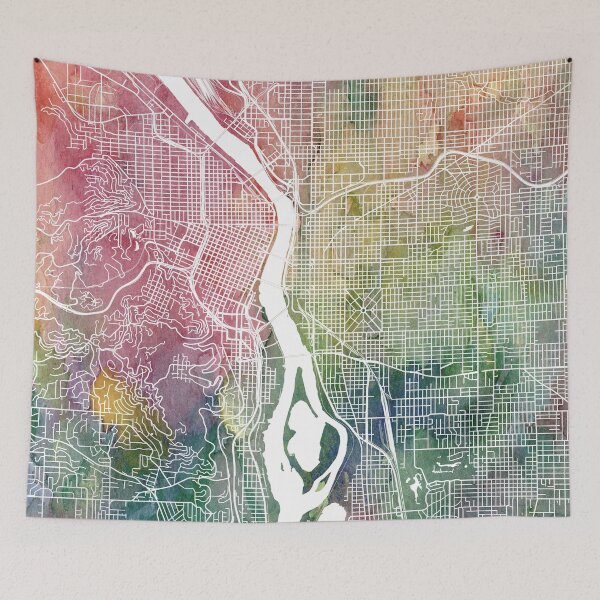 Item preview, Portland Map Watercolor by Zouzounio Art designed and sold by zouzounioart.