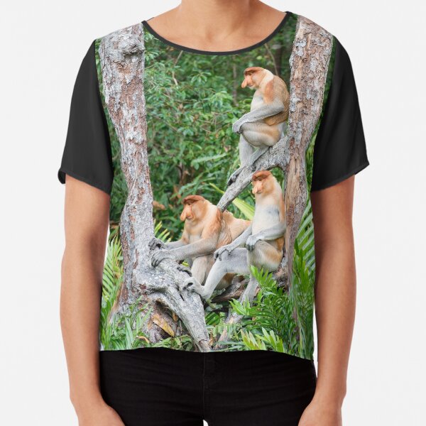 Proboscis Monkey group Chiffon Top