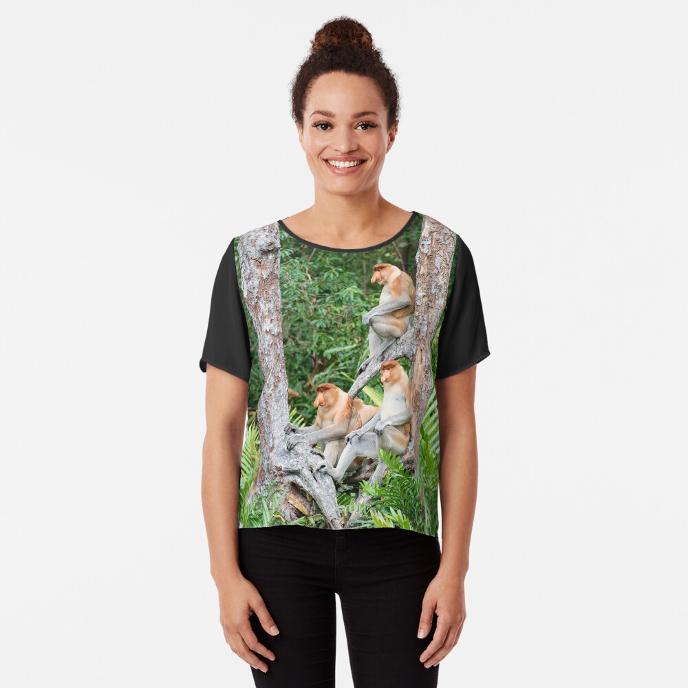 Proboscis Monkey group Chiffon Top