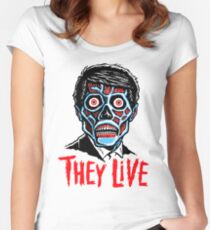 THEY LIVE!!! Women's Fitted Scoop T-Shirt