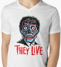 THEY LIVE!!! Men's V-Neck T-Shirt