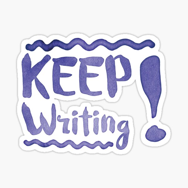 Artikel-Vorschau von SCHREIB WEITER! in blauer Aquarellmotivation, designt und verkauft von jazzydevil.