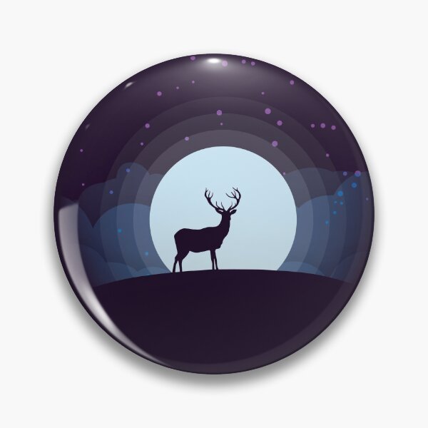 Aperçu de l'œuvre Cerf et lune créée et vendue par FarOutGraphics.