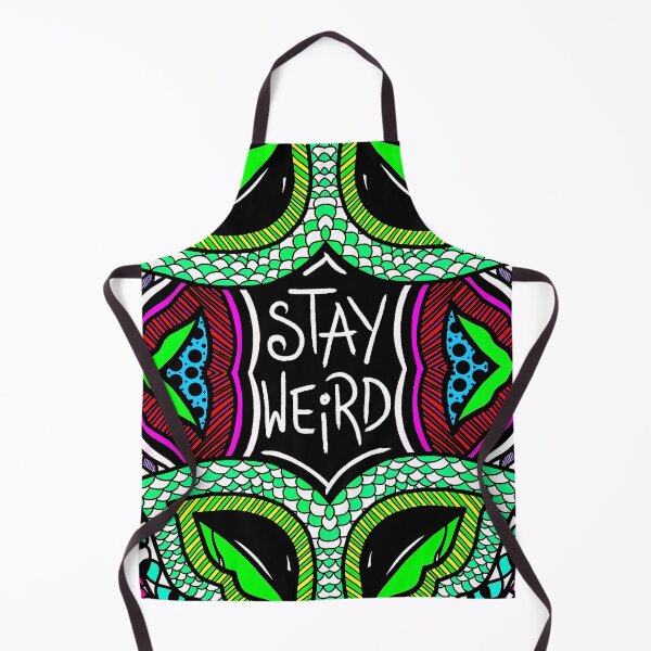 Item preview, Green Stay Weird Doodle designed and sold by doodlebopshop.
