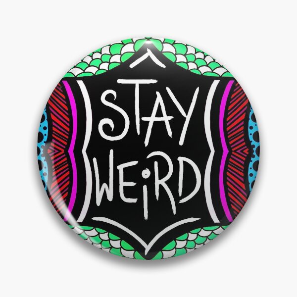 Item preview, Green Stay Weird Doodle designed and sold by doodlebopshop.