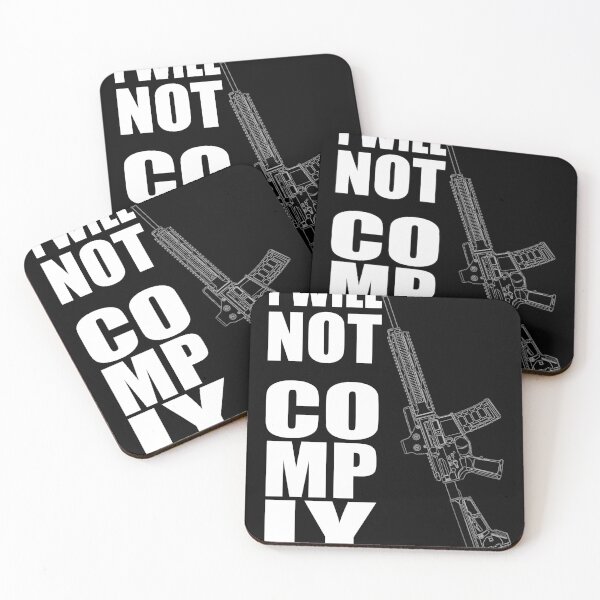 Item preview, I Will Not Comply - AR15 Outline Vector - Pro Guns designed and sold by Matt Ballinger.
