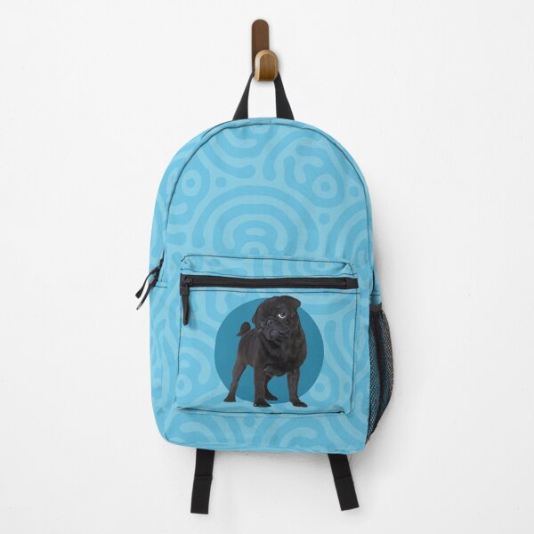 Item preview, Cute pug on blue background graphic design designed and sold by forziati design.
