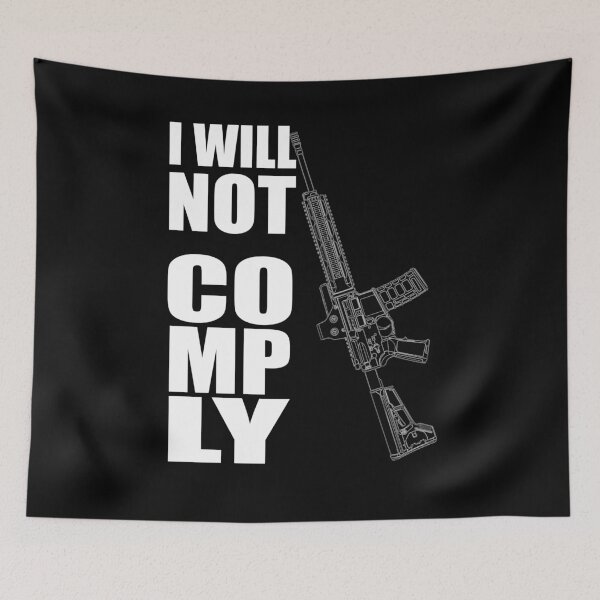 Item preview, I Will Not Comply - AR15 Outline Vector - Pro Gun designed and sold by Matt Ballinger.