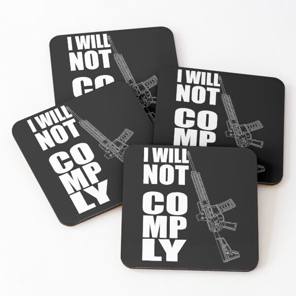 Item preview, I Will Not Comply - AR15 Outline Vector - Pro Gun designed and sold by Matt Ballinger.