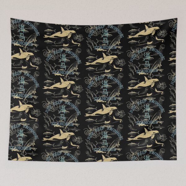 Item preview, just keep swimming sea horse designed and sold by justkeepswiminn.