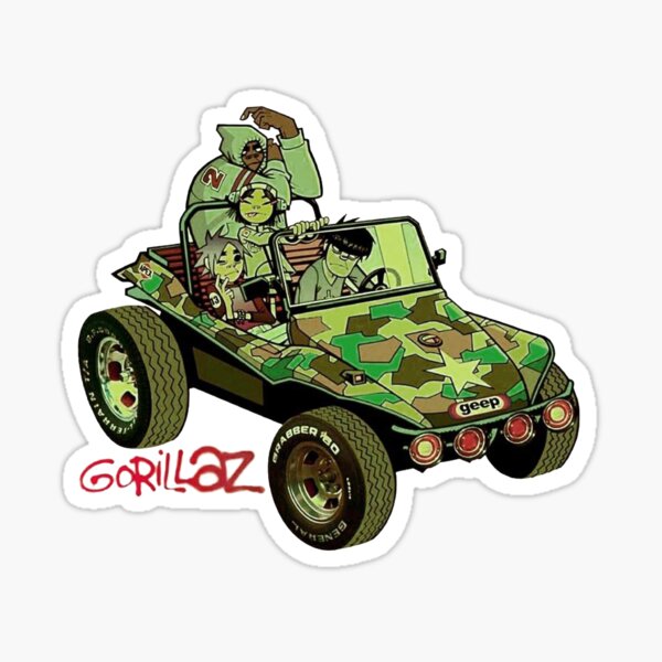 Voiture armée gorilaz Sticker