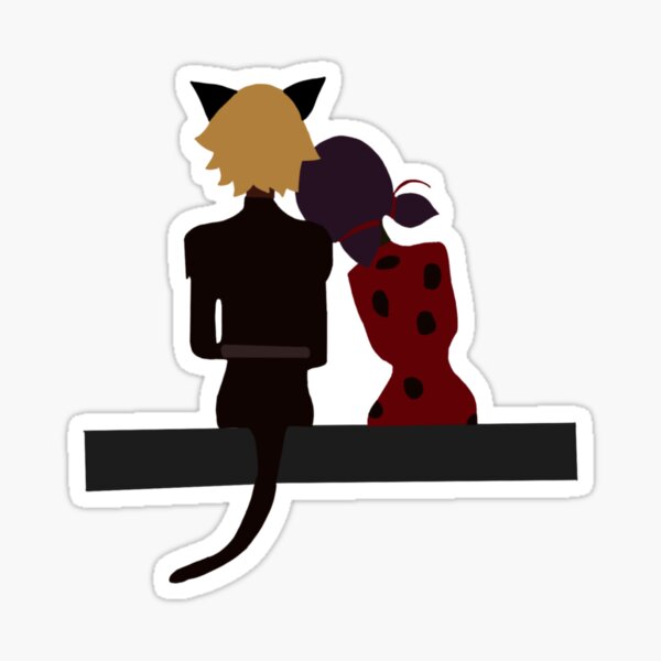 chat noir and ladybug Sticker