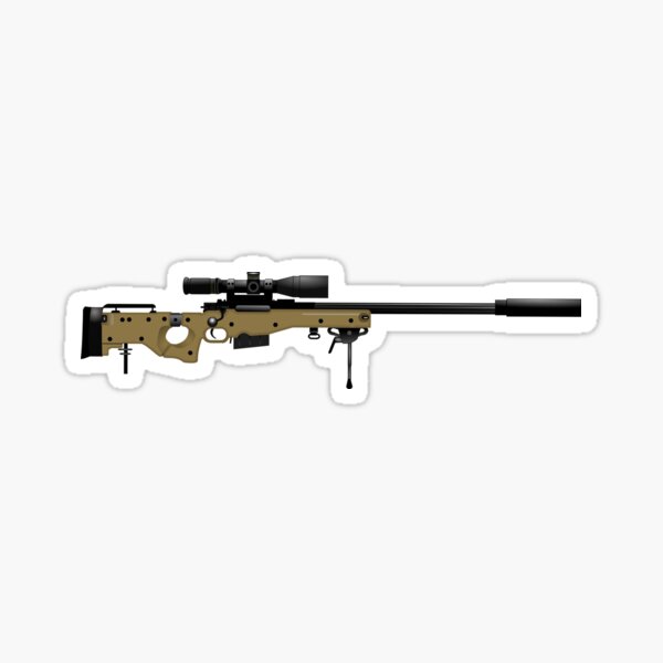 Yellow Sniper Tab Shaped Sticker (Army SSI Military Shoot Long Gun Long Rifle Arm (3 X 5 Inch) U.S. Army Licensed