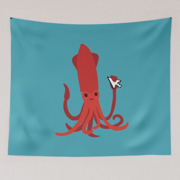 Item preview, Happy Squid with Cursor designed and sold by TheGalaxyKat.