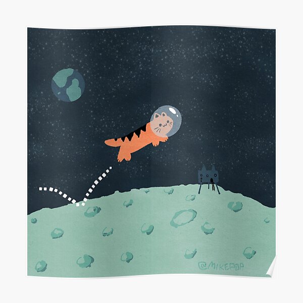 Cat on the Moon Poster