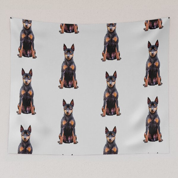 Item preview, Miniature Pinscher Toy Black and Tan Cute Puppy Dog designed and sold by ElegantCat.