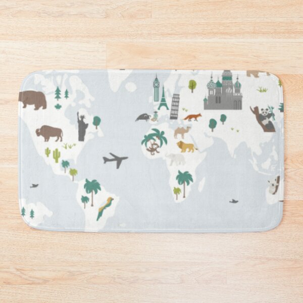 Item preview, Cartoon world map designed and sold by WearWolfDesigns.