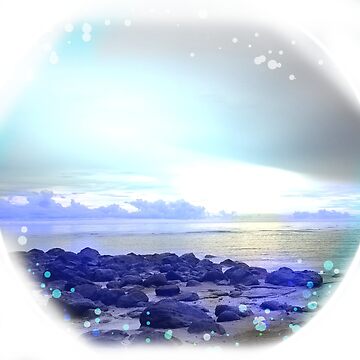 Artwork thumbnail, Shoreline Blue Aesthetic Photo Design by AheraRoses