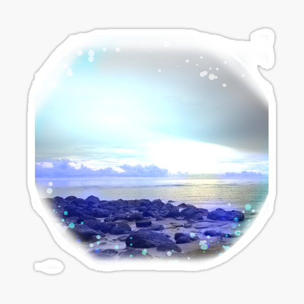 Shoreline Blue Aesthetic Photo Design Sticker
