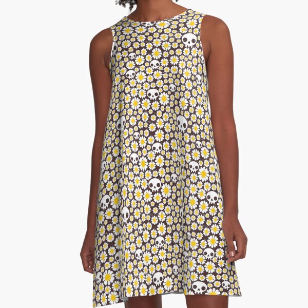 Camomile and skull A-Line Dress