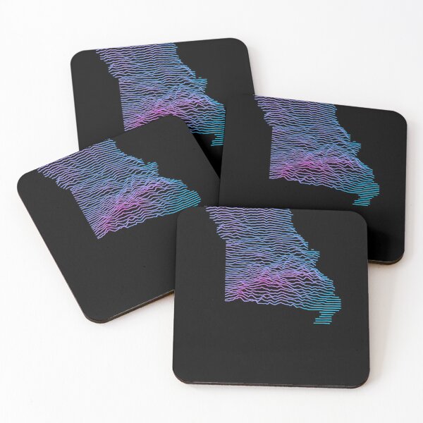 Item preview, Retro Missouri Elevation Map Synthwave designed and sold by cstats.