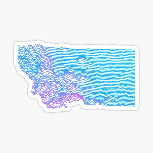 Retro Montana Elevation Map Synthwave Sticker For Sale By Cstats Redbubble