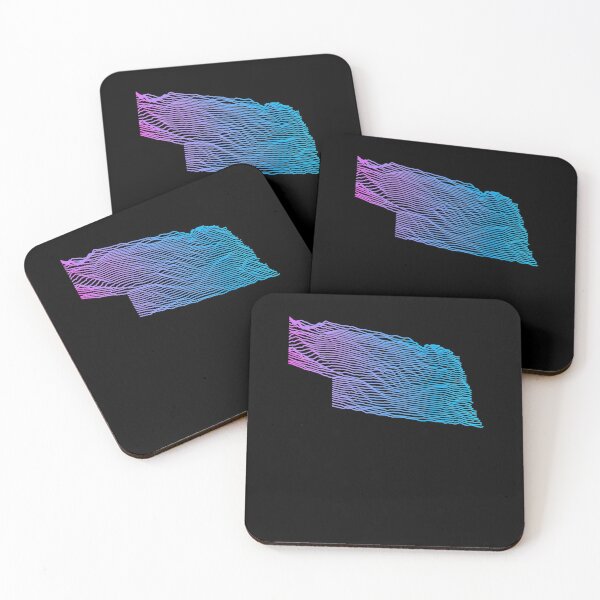 Item preview, Retro Nebraska Elevation Map Synthwave designed and sold by cstats.