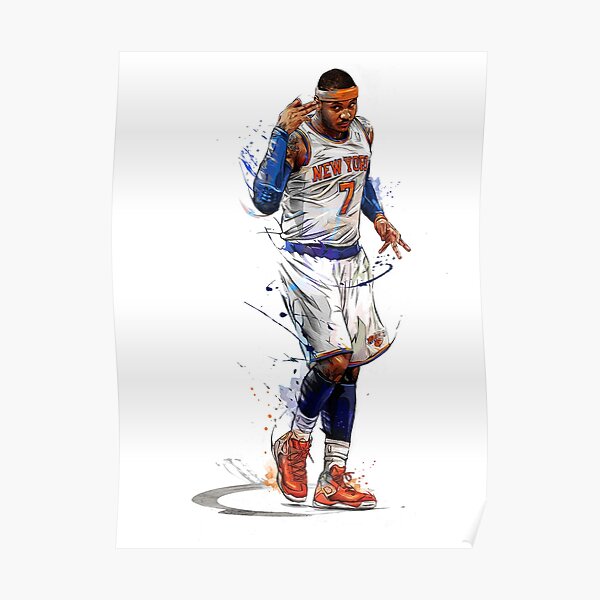 Carmelo Anthony New York Knicks Pixel Art 2 Women's T-Shirt by Joe Hamilton  - Pixels
