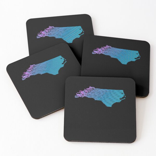 Item preview, Retro North Carolina Elevation Map Synthwave designed and sold by cstats.
