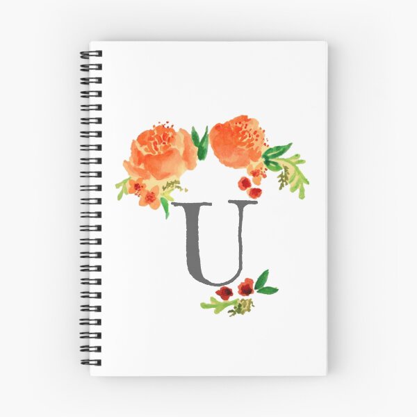 Artikelvorschau, Blumen Aquarell Monogramm U entworfen und verkauft von SaraLoone.