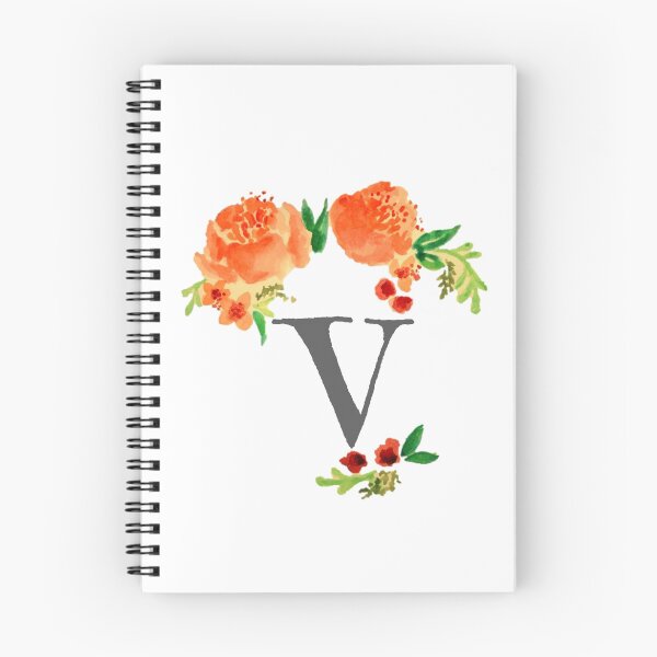 Artikelvorschau, Blumen Aquarell Monogramm V entworfen und verkauft von SaraLoone.