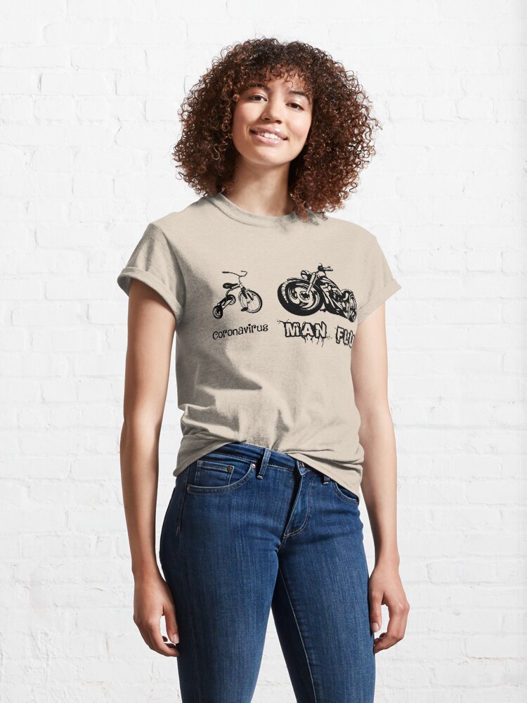 Alternate view of Coronavirus COVID-19 Man Flu Bikes Comparison Classic T-Shirt