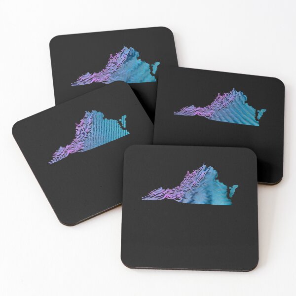 Item preview, Retro Virginia Topography Elevation Map Synthwave designed and sold by cstats.