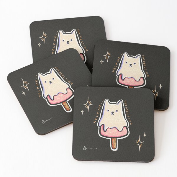 Item preview, ICE CREAM CAT HELP ME I'M MELTING CUTE KAWAII DESIGN designed and sold by Surreptica.