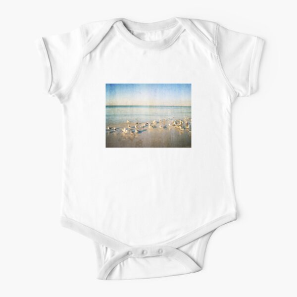 Searching The Sea Seagull Art By Sharon Cummings Baby One Piece By Sharoncummings Redbubble