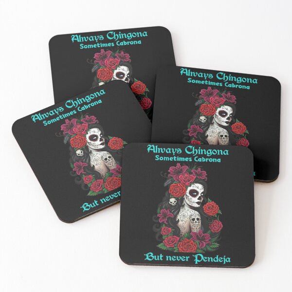 Item preview, Always Chingona Sometimes Cabrona But Never Pendeja Tattoo Skull designed and sold by StefanRoger.