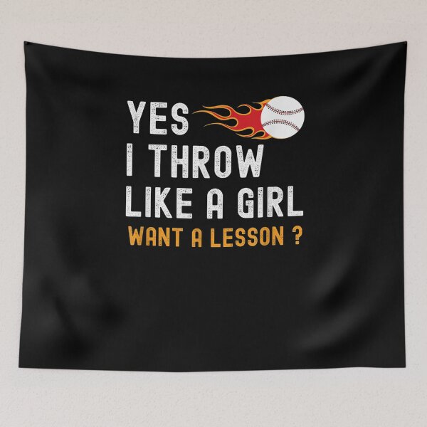 Item preview, Throw Like A Girl Softball Baseball Lesson Pitcher Catcher  designed and sold by beatabea.