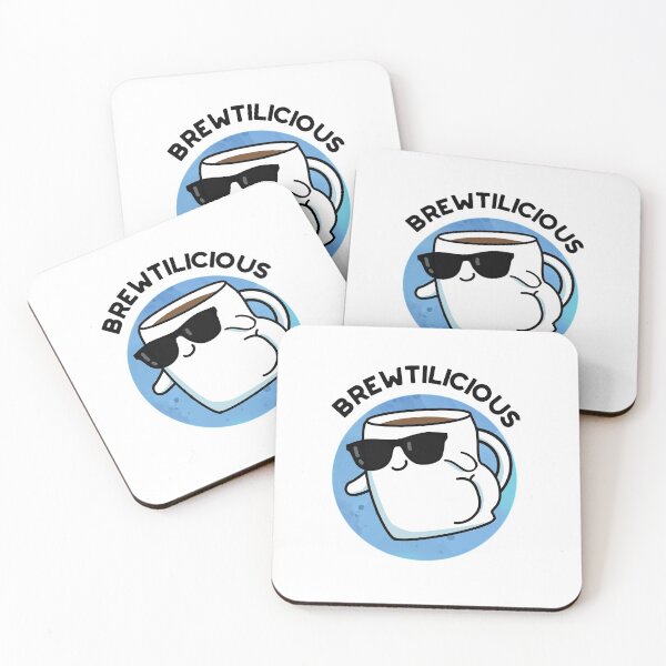 Item preview, Brew-tilicious Cute Coffee Puns designed and sold by punnybone.