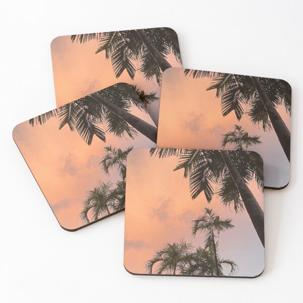 Item preview, Palm trees orange sunset clouds designed and sold by Kenzo Hosomi.