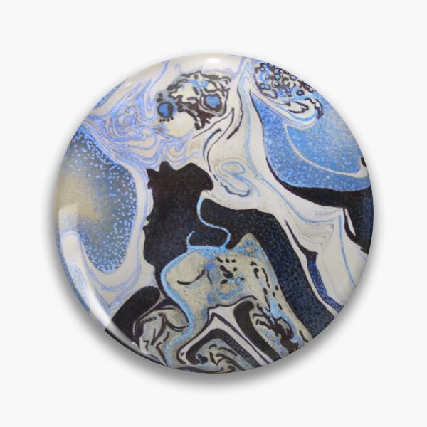 Artikelvorschau, Ocean Flowers Blue Suminagashi Druck entworfen und verkauft von Akvauter.