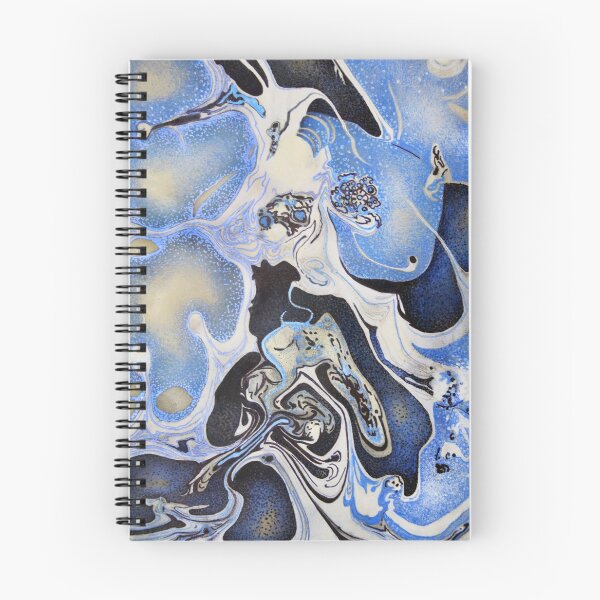 Artikelvorschau, Ocean Flowers Blue Suminagashi Druck entworfen und verkauft von Akvauter.
