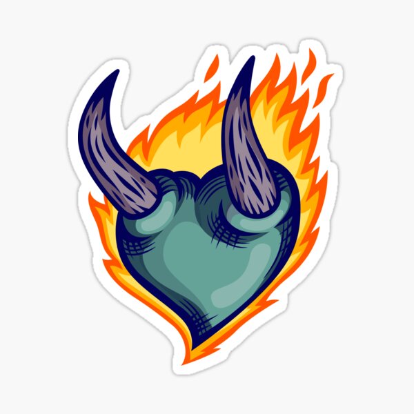 The Burning Blue Heart Sticker