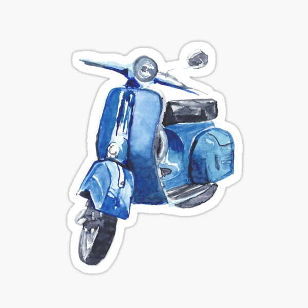 Blue Vespa Sticker