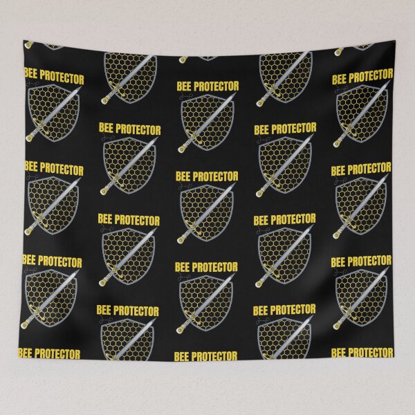 Item preview, Bee Protector - shield and sword design with honeycomb structure designed and sold by DrawingBoard.