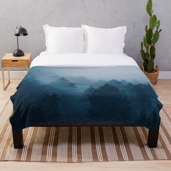 Item preview, Olas azules brumosas - Bosque de pinos con niebla designed and sold by PrettyInk.