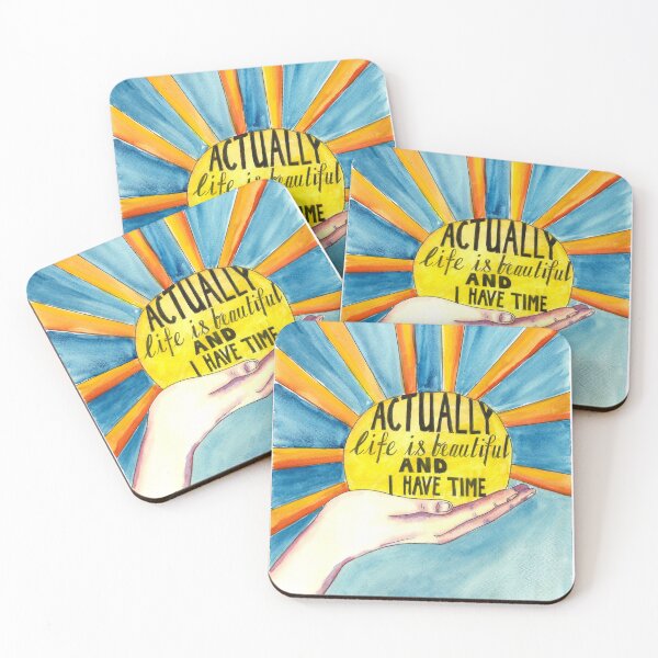 Item preview, Inspirational Quote - Actually life is beautiful and I have time designed and sold by KarenAllenArt.