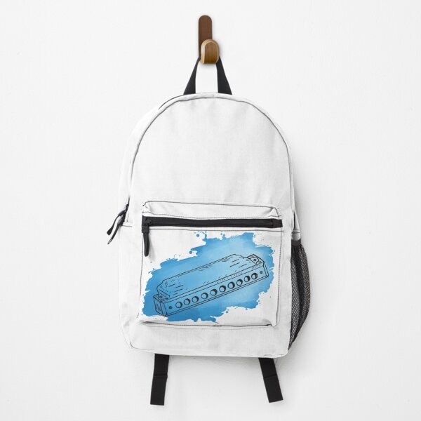Item preview, Harmonica - blue with silhouette / outline designed and sold by Mohja-Design.