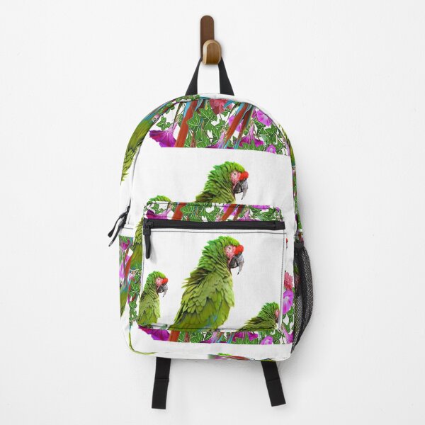 Item preview, AWESOME DECORATIVE THREE GREEN JUNGLE FLORAL MACAWS designed and sold by sharlesart.