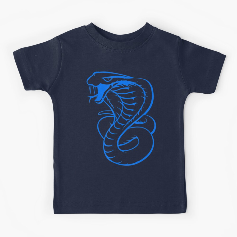 Diseño de arte gráfico animal serpiente cobra azul Camiseta para niños
